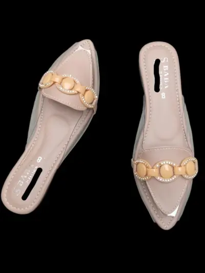 Buy Premium Women Satin Mules Brown Formal Party Wear Online in Pakistan