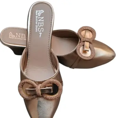 Buy Premium Golden Bow Buckle Heels for Women