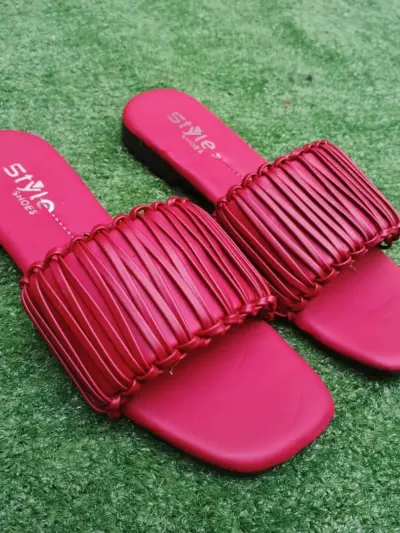Buy Premium Women Synthetic Leather Maroon Flip Flops