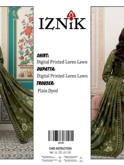 Green Printed Lawn 3 Piece Unstitched Suit with Printed Dupatta – Eid Collection