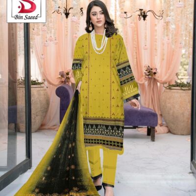 Green Digital Print Linen 3 Piece Unstitched Women Suit with Diamond Dupatta