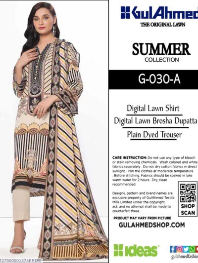 Women Printed Lawn Suit Turquoise 3 Piece Unstitched Eid Wear Set