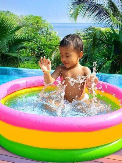 Rainbow Inflatable Pool for Kids Balcony Play
