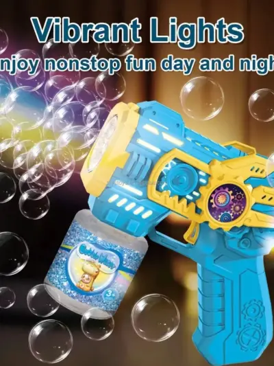 Kids Electric Gear Bubble Gun Toy Automatic