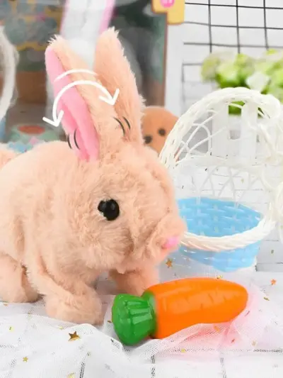 Fluffy Walking Rabbit | Simulated Walking Pet Toys