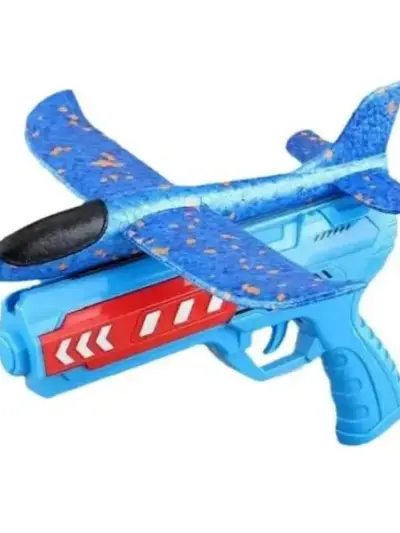 2-in-1 EVA Foam Glider Airplane Toy | Hand Throw Flying Plane with Launcher | Soft Outdoor Aircraft Toy for Kids | No Light | Without Box