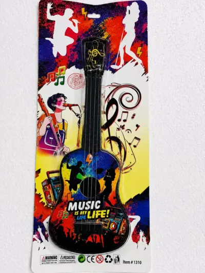 Boy's Music Is My Life Black Plastic Musical Guitar Toy